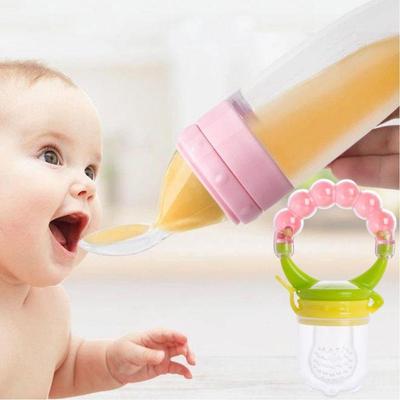Baby Combo Set – Rattle Toy & Silicone Spoon Feeder Bottle (Pack of 2)