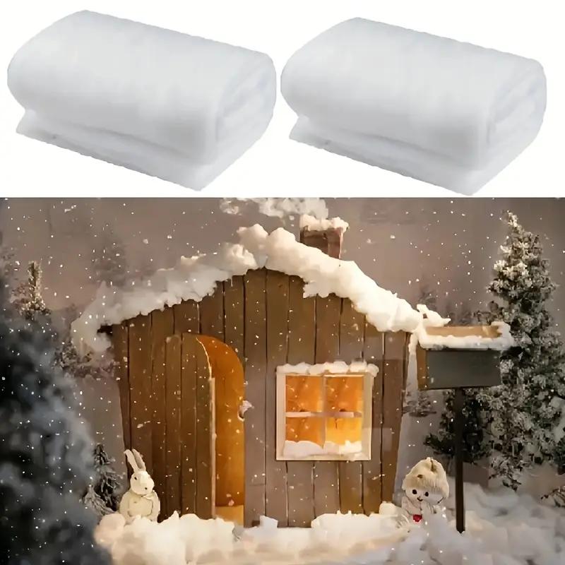 1Mx1.5M Świąteczny Koc Śnieżny Symulowany Zagęszczony SnowCotton Sztuczny Śnieg do Aranżacji Sceny Śnieżnej Dekoracja Świąteczna
