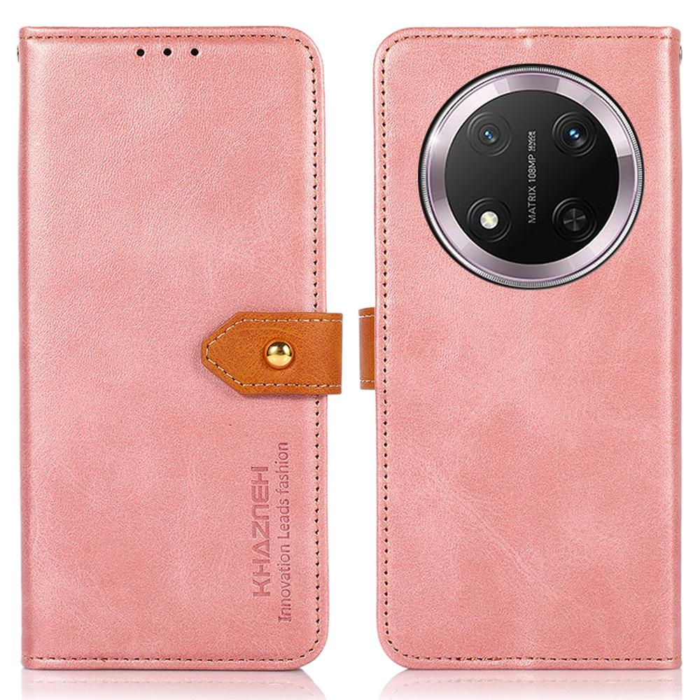 

For Honor Magic7 Lite 5G/X9c 5G/X60 Pro 5G Wallet Phone Case Stand Leather Flip Cover Rose Gold