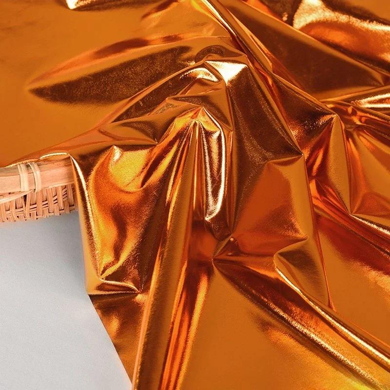 

100x150 см високоеластична глянцева спандекс еластична бронзова тканина для весільного декору сценічного одягу 100x150cm