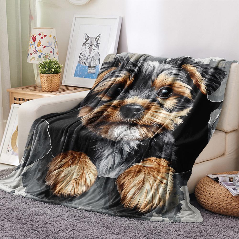 Koc Flanelowy z Nadrukiem Psów, Wysokiej Jakości, Wygodny na Wszystkie Pory Roku, Wystrój Domu, Ciepło i Komfort, Idealny na Prezenty Świąteczne