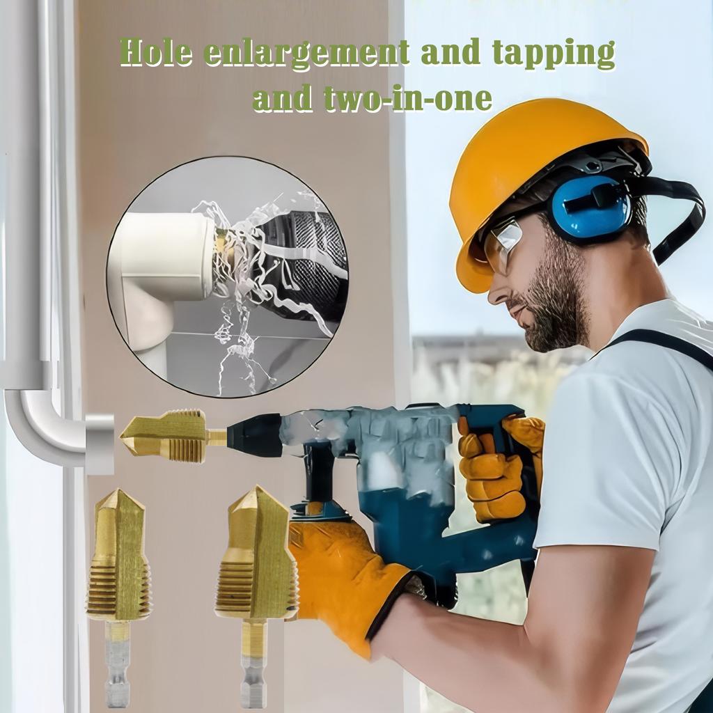 4/6 point hexagonal handle tapping lifting drill bit three blade step drilling water electrician PPR water pipe drilling tool