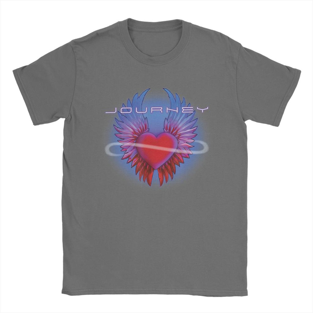 Journey Band Geflügeltes Herz Musikband 100% Baumwolle T-Shirt Für Unisex Sommer T-Shirts O-Ausschnitt T-Shirt Oversize Heißer Verkauf Kleidung