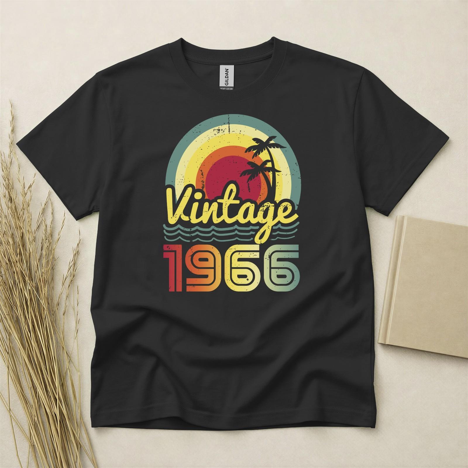 60th Birthday T Shirt Born In 1966 Gift 60 Year Old T-Shirt Vintage Retro Sunset L