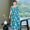 Plus Size Korean Style Summer Floral Cotton Silk Dress - Slimming Design for 240 Jin