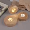 Batteriebetrieben 8/10cm Rund Holz LED Licht Display Basis Ständer Halter Tisch Nachttischlampe Basis Kristall Glas Kunst Ornamente