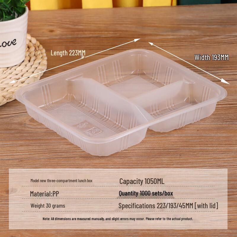Horned Pansy Divided Disposable Plastic Lunch Boxes