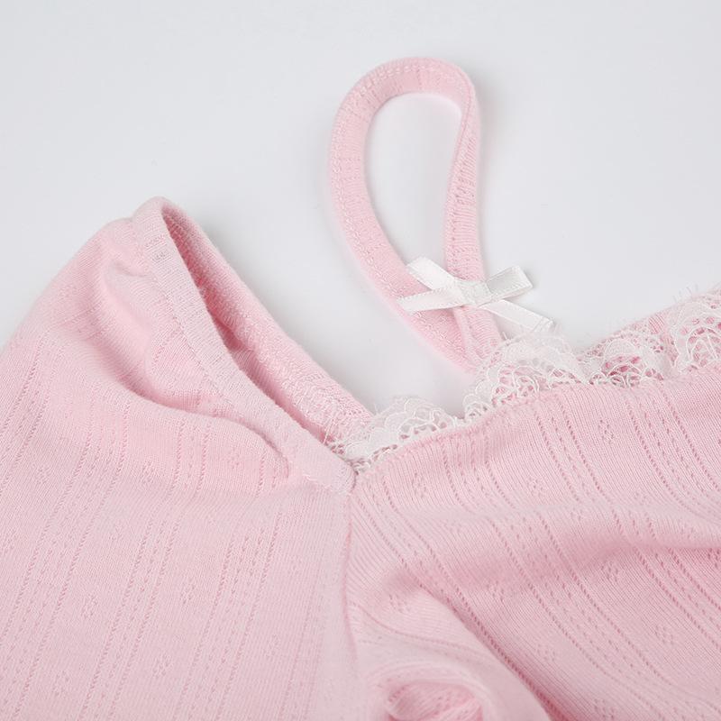 Γυναικείο T-shirt με τετράγωνο λαιμό με φιόγκο με μακρυμάνικο πλισέ