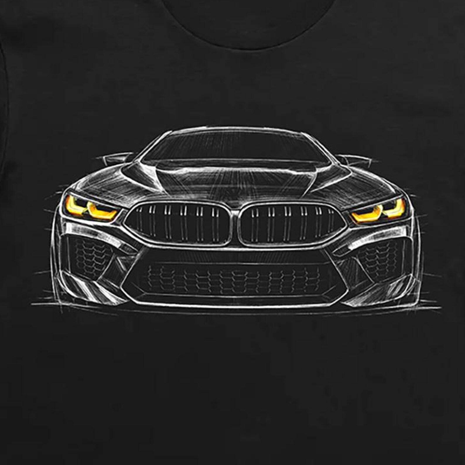 Luxury Performance Grand Coupe Bimmer Sketch Art Graphic T-Shirt 3XL