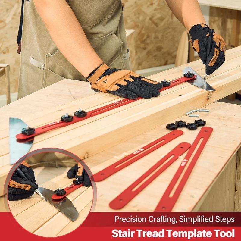 Multifunction Stair Treads Gauge Adjustable 10 To 53in Stair Treads Measuring Tool for Risers Stair Treads Template Tool