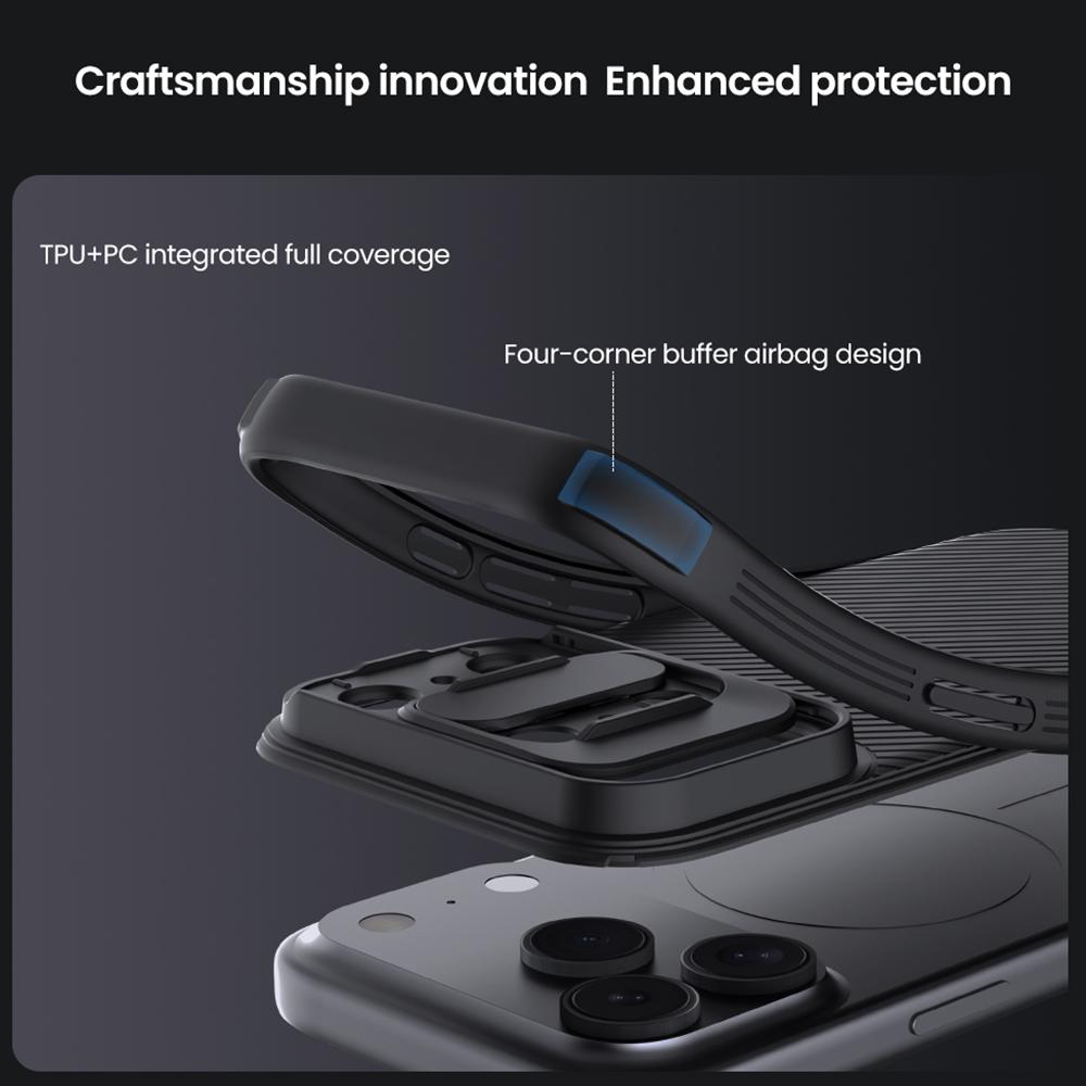 NILLKIN Camshield Pro Series for iPhone 17 Pro Case PC + TPU Slide Camera Lid Phone Cover