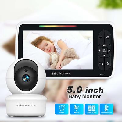 5 Inch Video Baby Monitor With Camera Indoor Mini Kids Surveillance Cameras Two Way Audio Night Vision Babysitter Security Camer