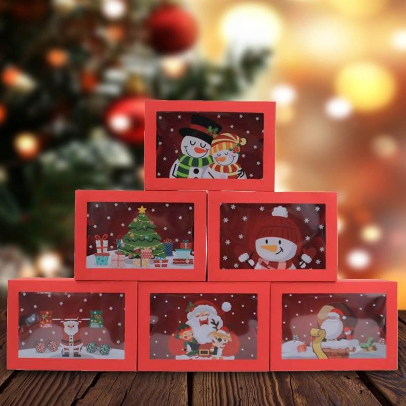 12 Pcs Christmas Cookie Boxes Holiday Gifts Baking Box Food Treat Container
