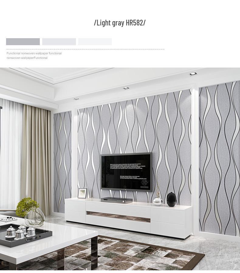 Modern 3D Water Wave Pattern Non-woven Suede Wallpaper for TV Background
