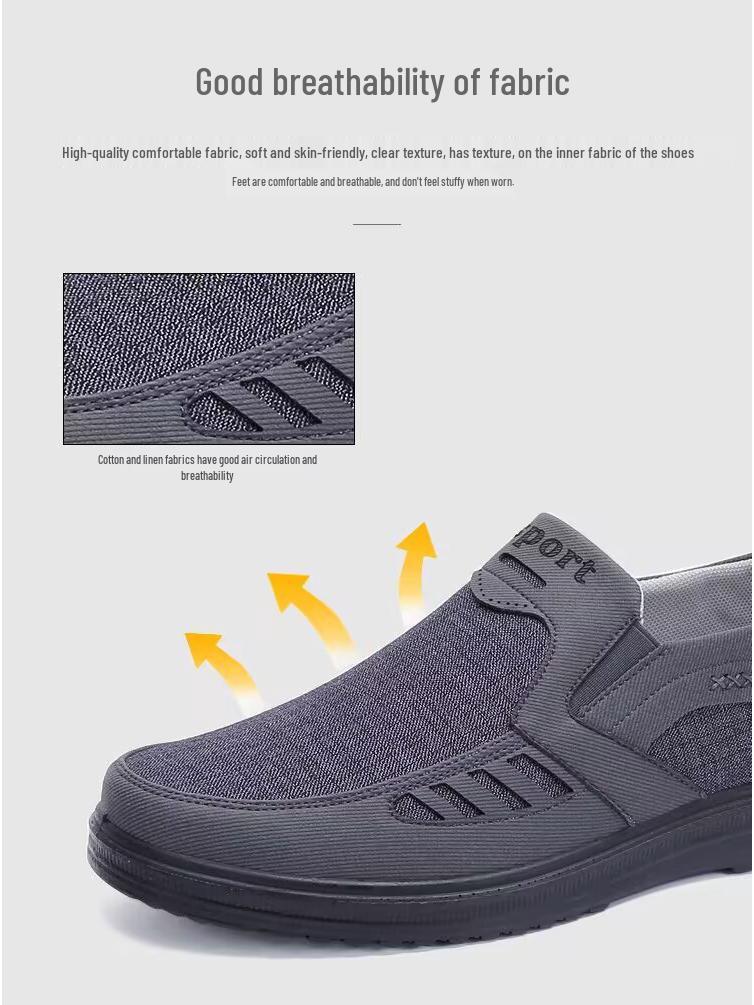 Men's Slip-On Non-Slip Soft Sole Shoes - Casual, Versatile, for Spring & Autumn - Ideal for Middle-Aged & Elderly Dads