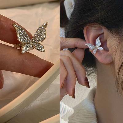Fahion Women'S Earrings Ear Cuff Fine Sweet Butterfly Snowflake Ear Bones Clip For Women Bijoux Jewelry Ear Clip