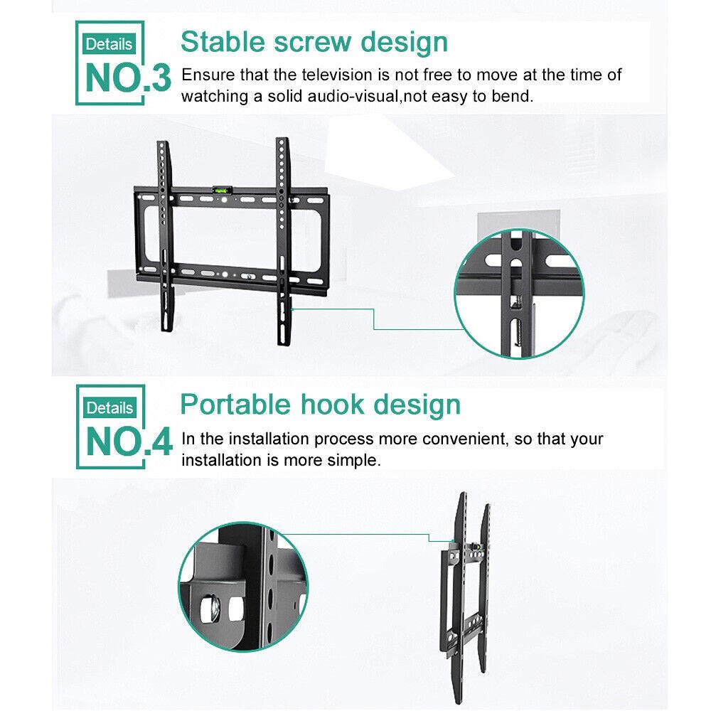 TV Wall BRACKET MOUNT SLIM FOR 26 30 32 40 42 50 63 INCH FLAT 3D LCD LED PLASMA