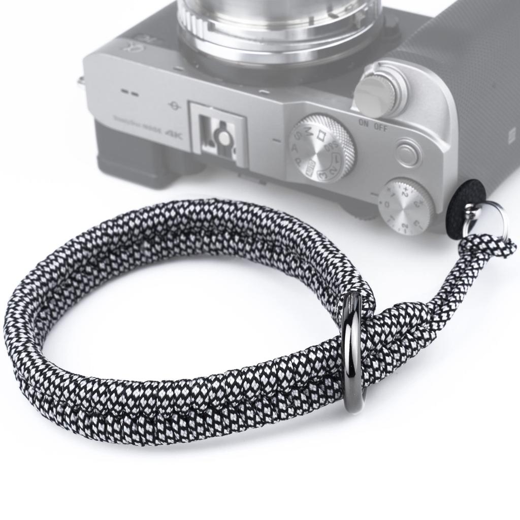 Camera Wrist Strap Paracord Camera Hand Strap Wrist Lanyard for DSLR or Mirrorless MID [Qiang Ni] - High-End Cameras, Black, (White)