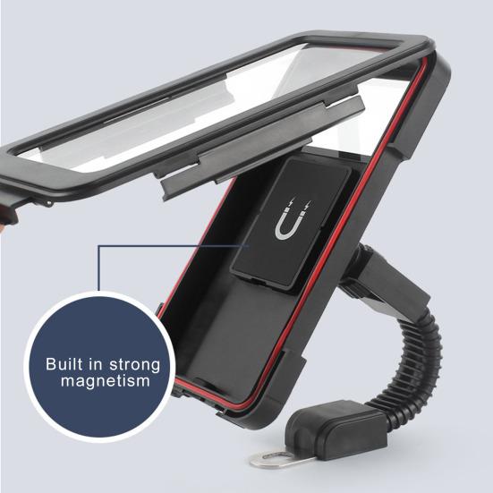 Magnetic Bike Phone Holder with Waterproof Design Touch Screen Friendly Stable Mount for