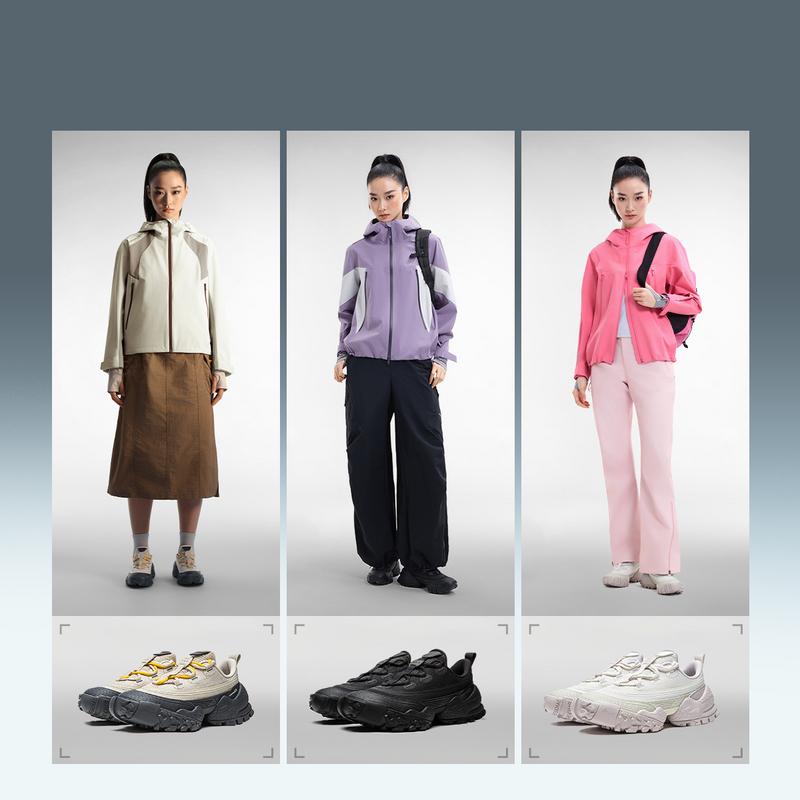 Li Ning Outdoor CF Tracing, Forest Environment Outdoor Hiking Shoes Women's White Chalk Gray AHCW028-5