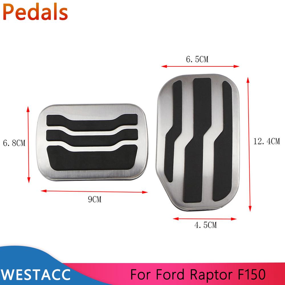Edelstahl Auto Pedale Gaspedal Gas Bremspedal Schutzhülle für Ford Raptor F150 2015-Innenausstattung