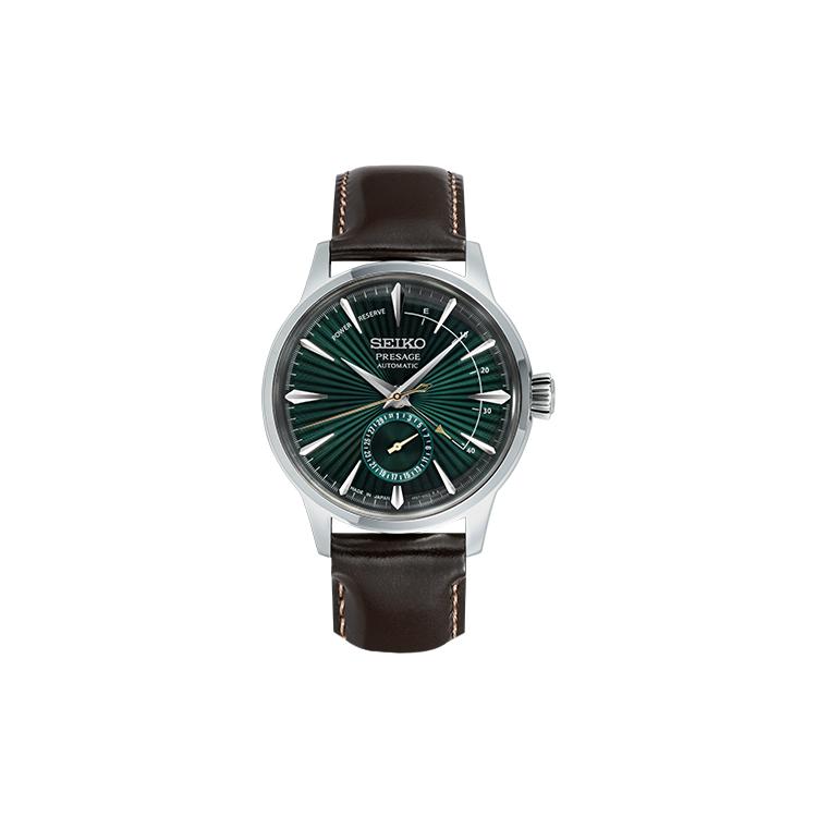 SEIKO Mechanical Movement Leather Strap Watch Men s Watches Green Dial SSA459J1 Green Dial