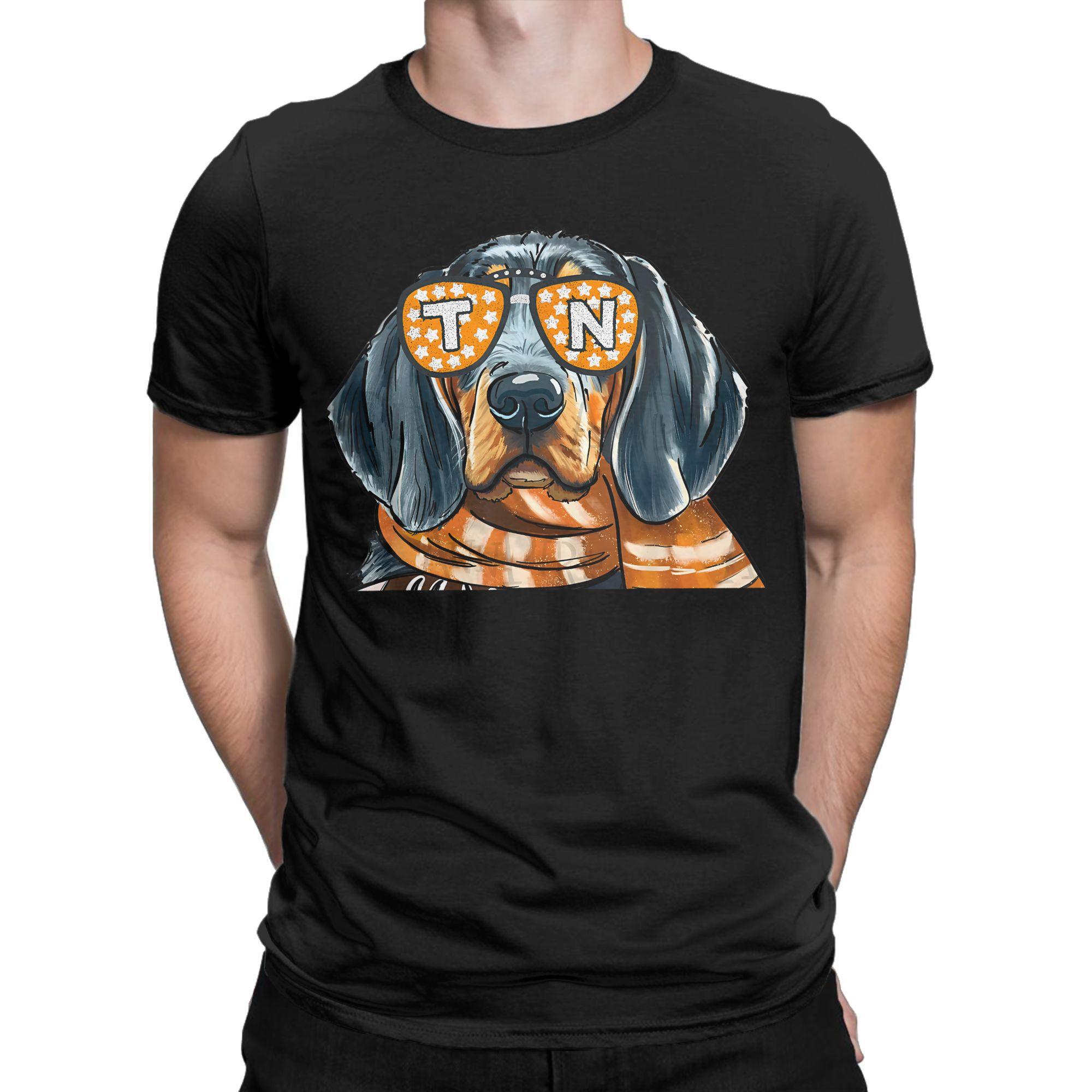 Vintage Orange Blooded Tennessee Dog Lover T-Shirts for Men Casual Pure Cotton Tees Round Collar Short Sleeve T Shirt Tops S разноцветный