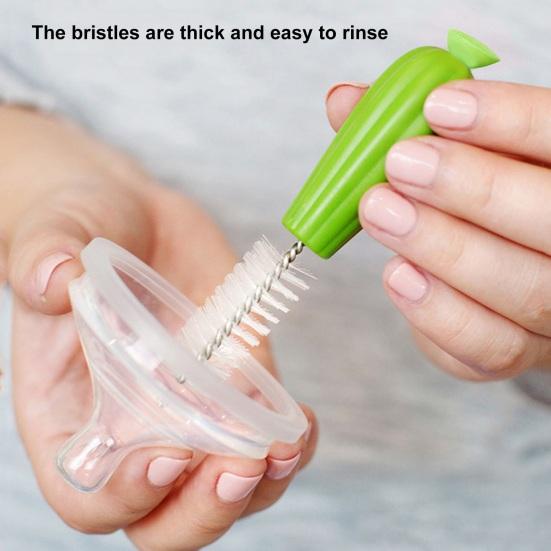 1 Set Cleaning Brush Comfortable Grip Easy To Use Cactus Shape Cup Washing Brush with Storage Base Daily Use