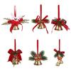 Christmas Bell Item Ornament With Ribbon Loop, Indoor Tree Wreath Display Product for Holiday Gift Area Use Set