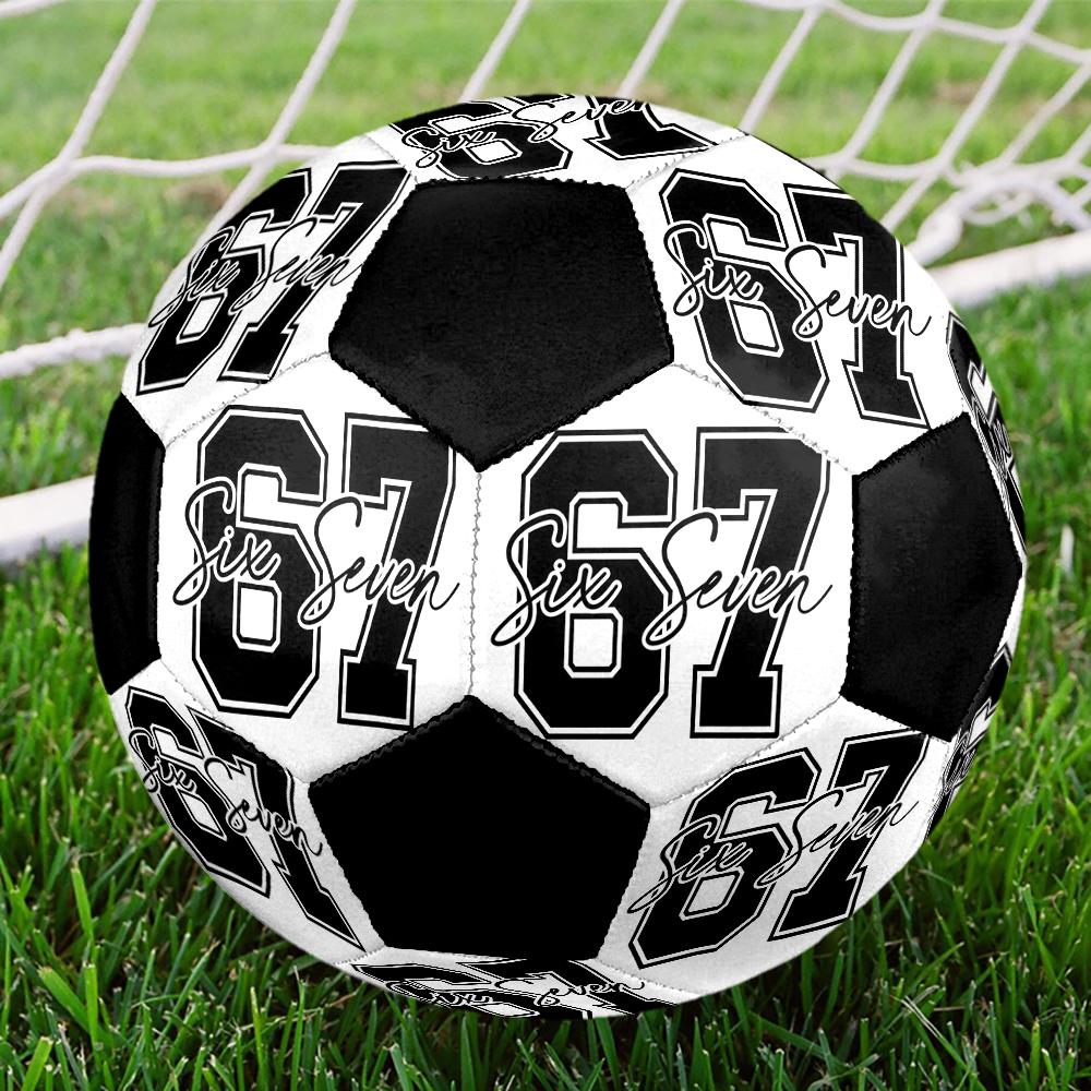 Six and Seventeen Indoor Soccer Ball Colorful Machine Stitched PVC Size 5 Team Training Competition Ready Durable High-Bounce Cool Sports Gift