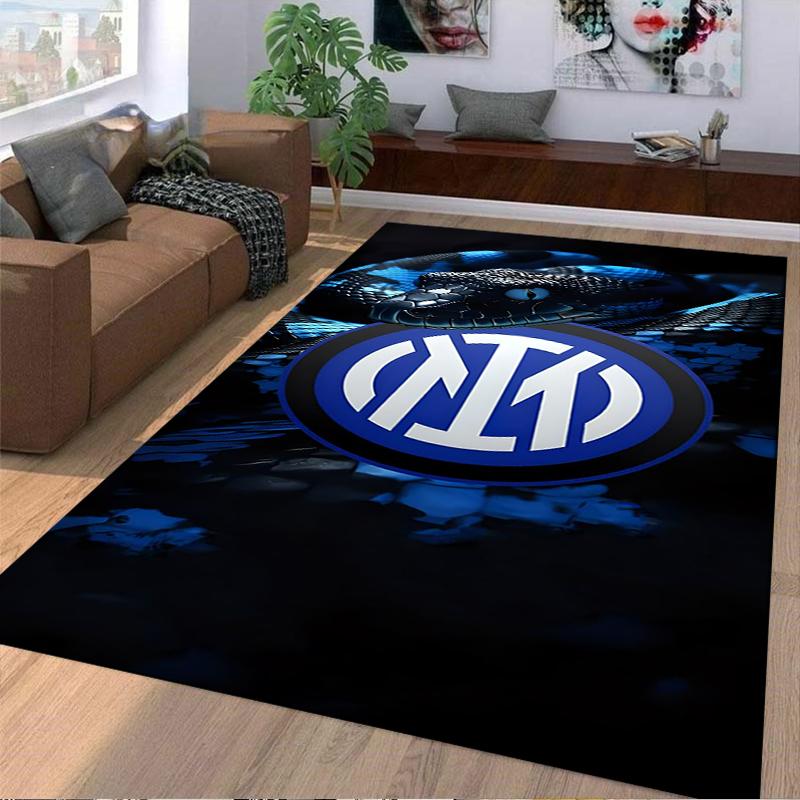 "Tappeto con Fantasia Serpente Blu con Logo Inter per Arredamento Casa Pavimentazione Stilosa" Adatto per l'uso come antiscivolo per soggiorno camera da letto divani