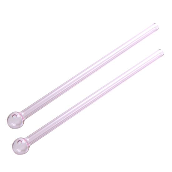 2Pcs Drinking Thickened Good Transmittance Heat Resistance Drinking Glass Creative Colorful Milk Tea Straws Daily Use