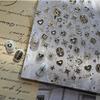 Gothic Starburst Metal Nail Art Stickers – Spicy Gold & Silver Stars, Hearts, and Crosses for DIY Nails