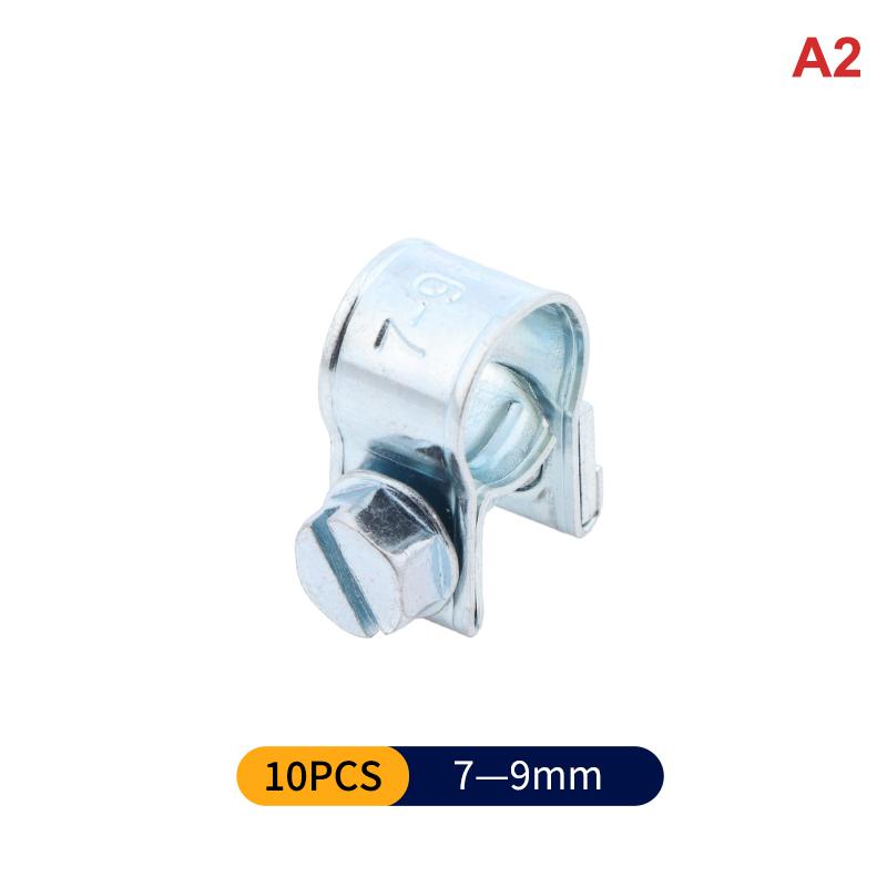 

Heavy Duty Hose Clips 10Pcs Stainless Steel Adjustable Fuel Line Clamp For Petrol Pipe Home Auto Workshop Use