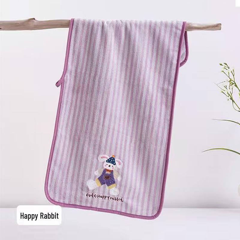 Animal Paradise Embroidered Coral Fleece Bath Towel Set - Absorbent, Quick-Drying, Lint-Free