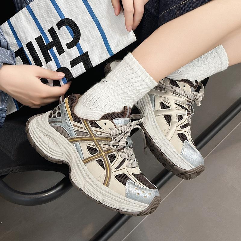European Thick-Soled Women's Dad Sneakers - 2025 Autumn Casual Running Shoes