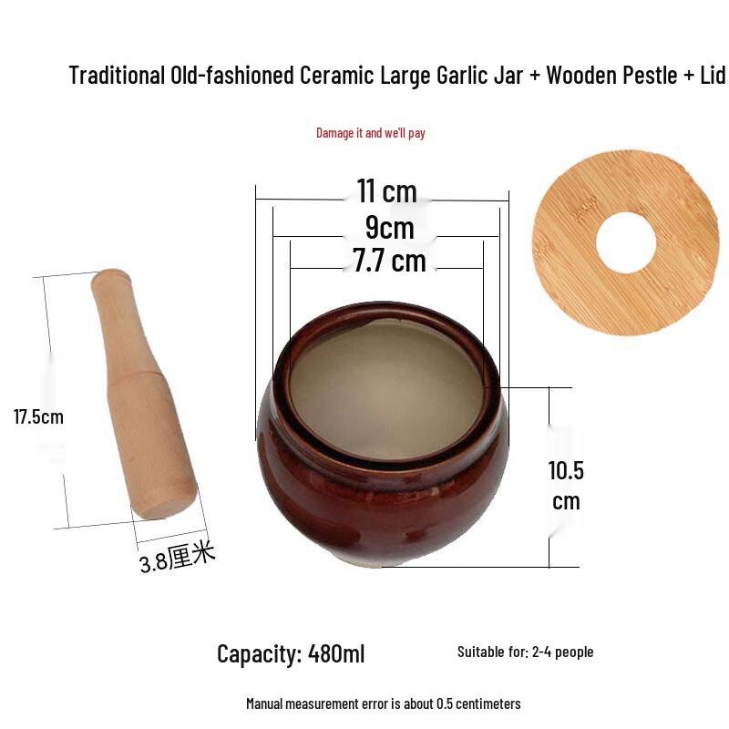 Ceramic Garlic Mortar and Pestle Set