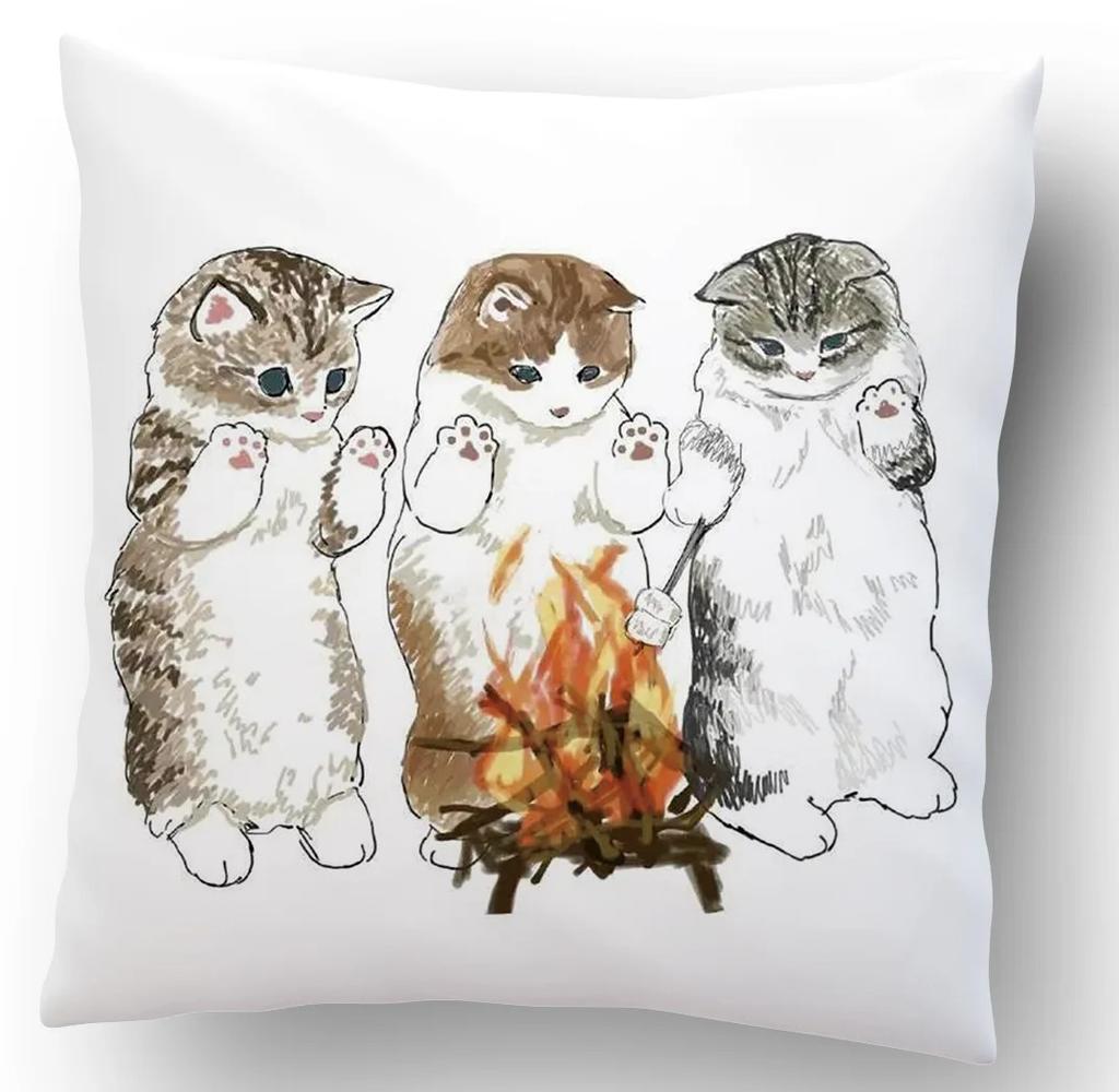 Cartoon Cat Decorative Pattern Pillowcase Office Living Room Home Pillowcase Car Ornaments