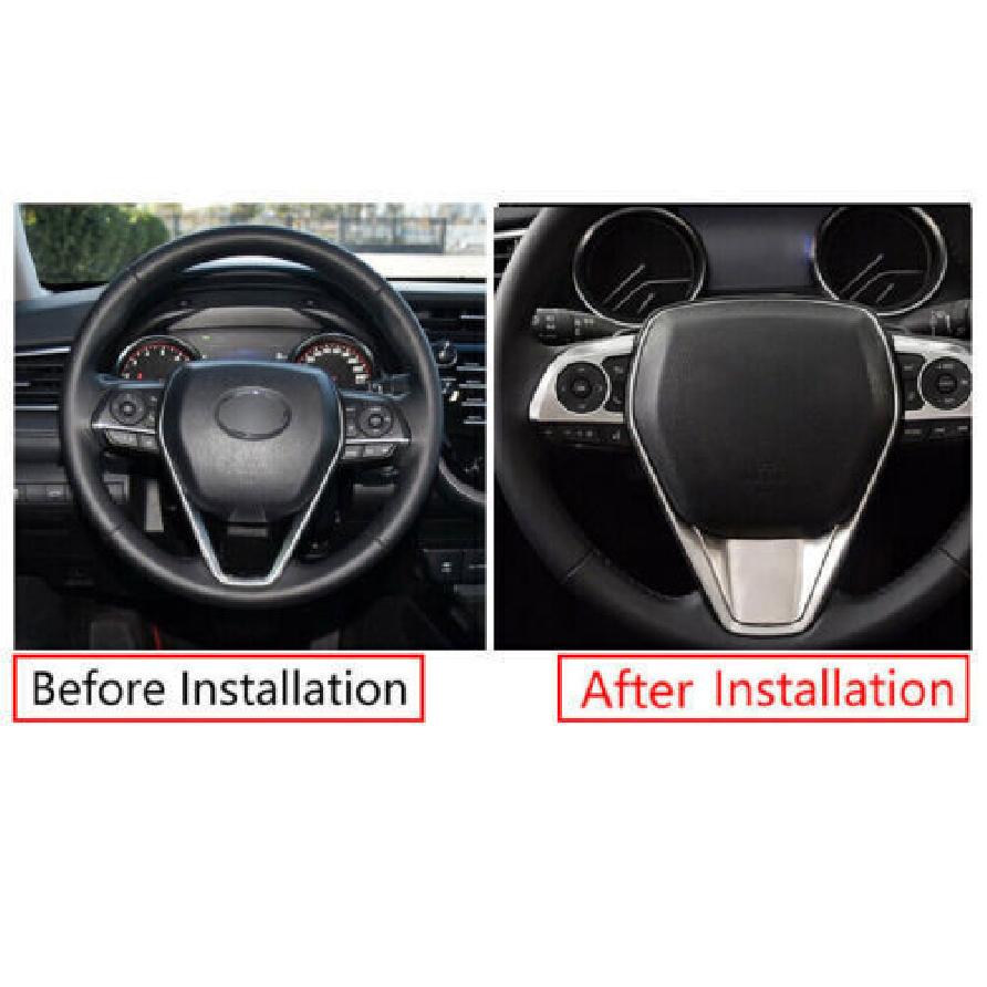 Cover Trim Steering Wheel Control Button For Toyota Camry 2018- Silver Matte