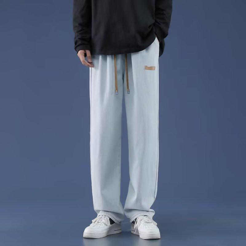 Jeans Men's Spring and Autumn American High Street Loose Straight Wide-leg Pants Trendy Casual Trousers