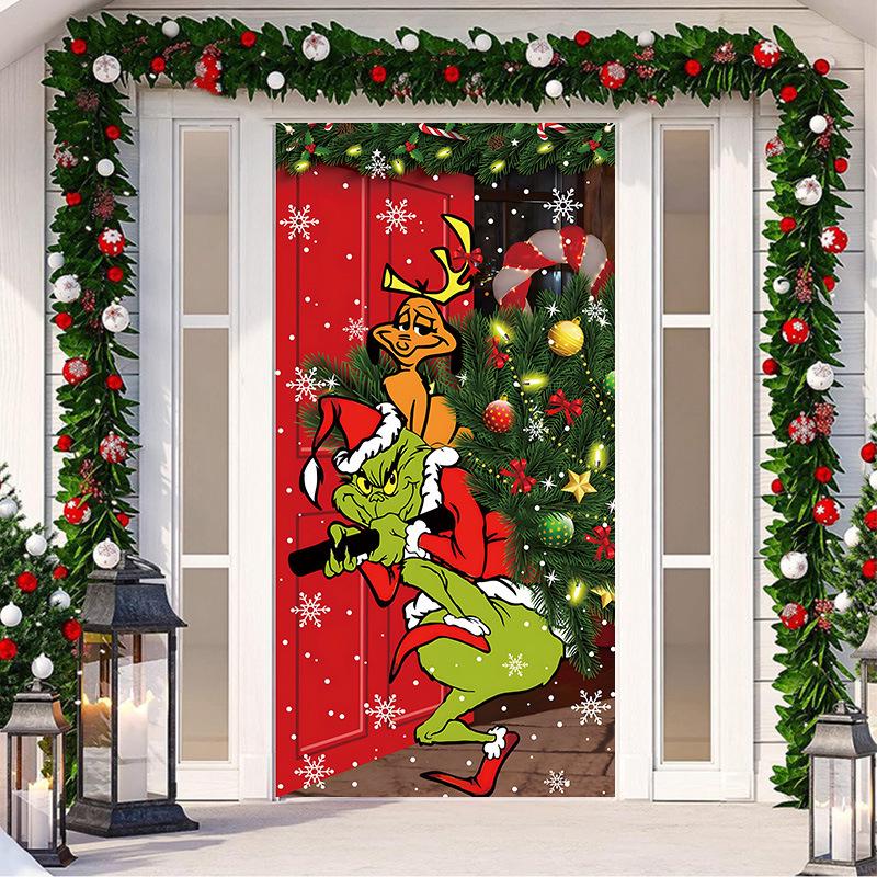 Green Legend Christmas Door Sticker & Hanging Cloth Décor
