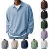 Men's Sweatshirt Basic Quarter Button Pullover Casual Long Sleeve Top For Fall Winter