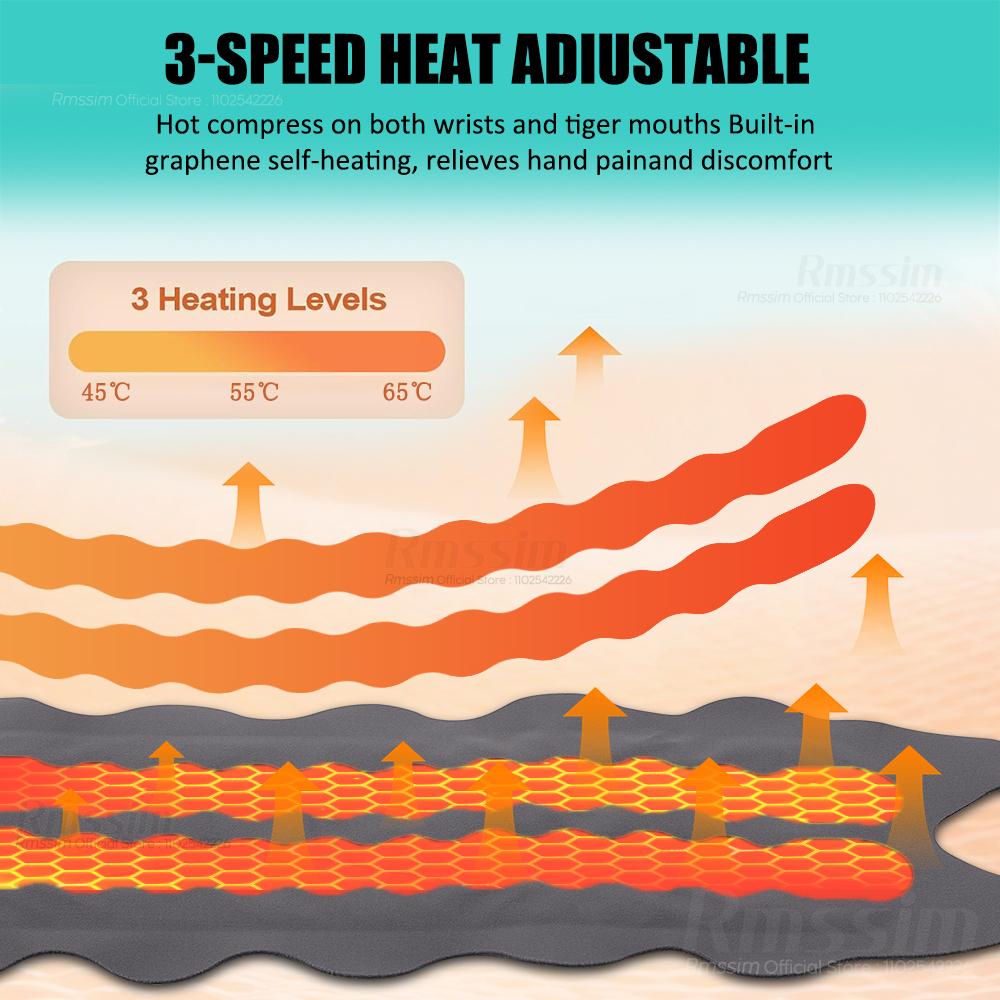 Electric Heating Wrist Massager 5 Levels Hot Compress 3 Levels Vibration Massage Wrist Guard Band Carpal Tunnel