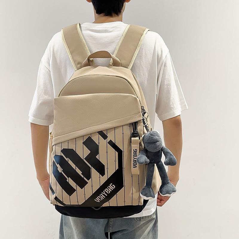College student schoolbag is simple and large-capacity, junior high school student travel backpack, trendy and casual backpack, student schoolbag.