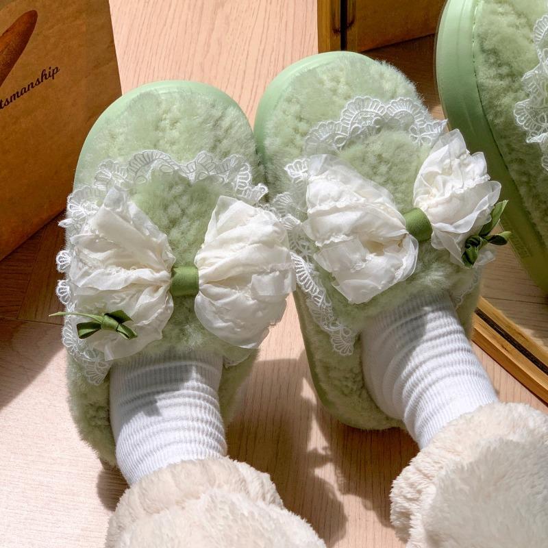 thick-soled cotton slippers women's new autumn and winter indoor home warmth non-slip cute girl heart cotton shoes women