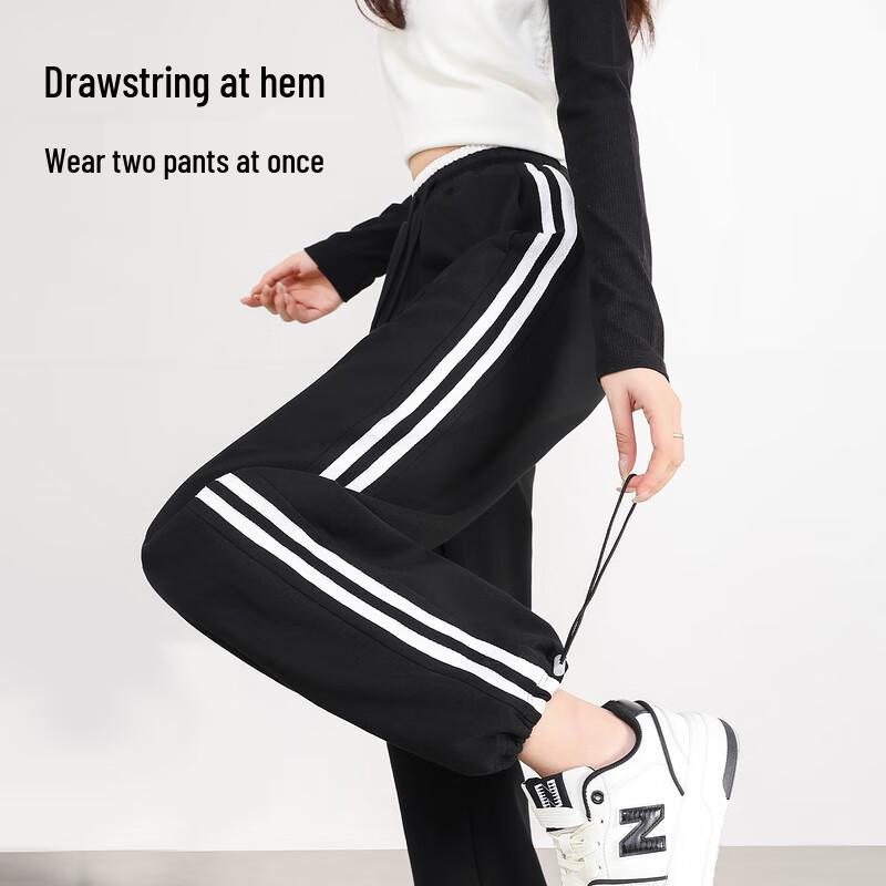 Baleno Women's Striped Webbing Wide-Leg Pants