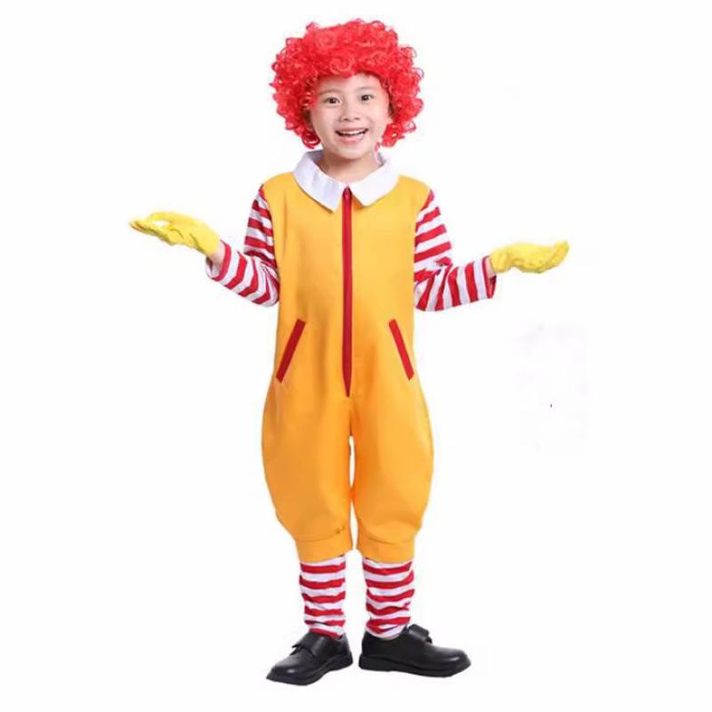 New Christmas Clown Costume for Kids Adults Family COS Play Halloween Party Outfit