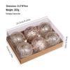 Exquisite 8cm Christmas Ornaments: Set of 6 Transparent Color-Painted Balls in Gift Box for Tree Decoration