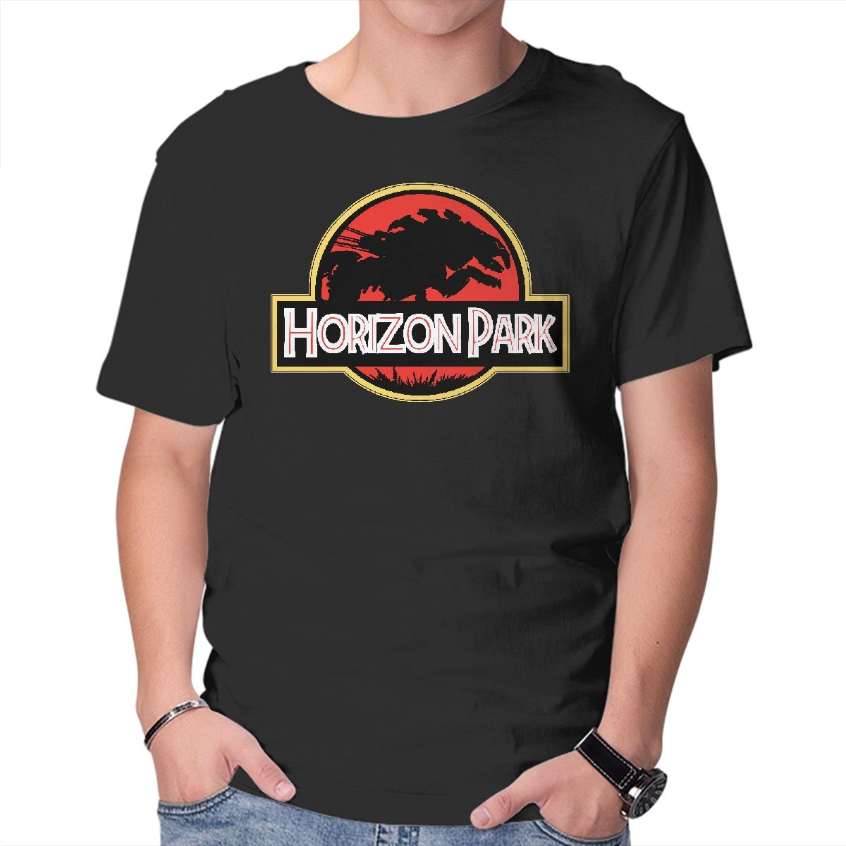 Unisex Crew Neck T-Shirt Horizon Park Graphic Short Sleeve Casual Tee M