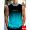 T-shirt senza maniche da uomo Estate Stampa con Lettere T-shirt e canotte da uomo Semplice GirocolloGilet da uomo Top Sportivo Casual